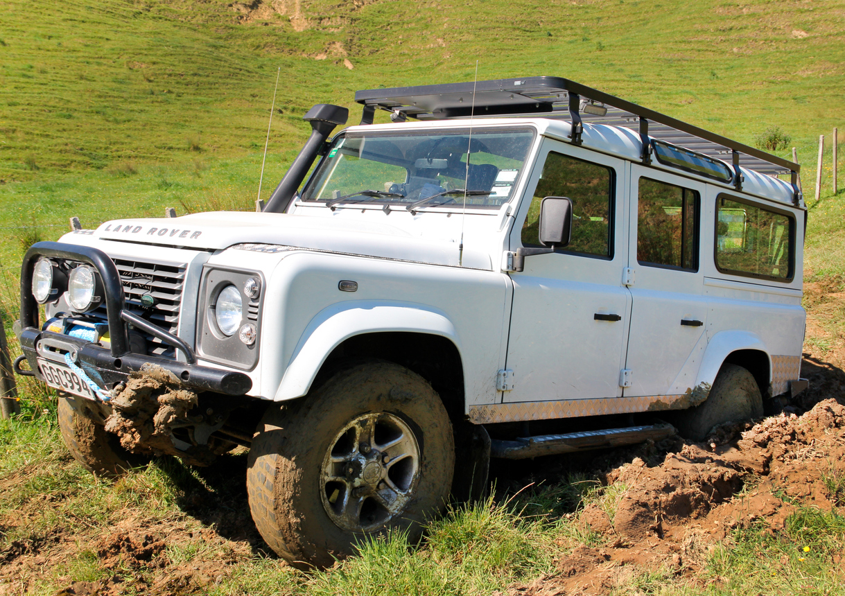 Land Rover Defender 110 stuck in mud image